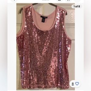 NWOT Denim 24/7 Sequins Pink Tank